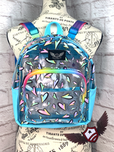 Load image into Gallery viewer, RTS Mini Backpack - Clear Vinyl Hearts