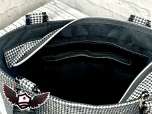 Load image into Gallery viewer, RTS Tote bag - Hounds tooth print (top)