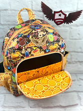 Load image into Gallery viewer, RTS Mini Backpack - Disney Snacks (faux leather pockets)
