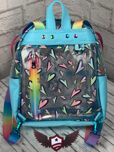 Load image into Gallery viewer, RTS Mini Backpack - Clear Vinyl Hearts
