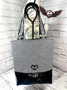RTS Tote bag - Hounds tooth print (top)