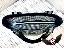 Load image into Gallery viewer, RTS Tote bag - Hounds tooth print (top)
