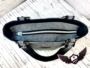 RTS Tote bag - Hounds tooth print (top)