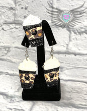 Load image into Gallery viewer, Faux Leather Earrings - 2&quot; Latte
