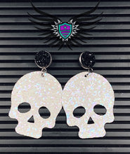 Load image into Gallery viewer, Faux Leather Earrings - Halloween skulls
