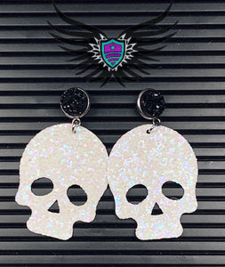 Faux Leather Earrings - Halloween skulls